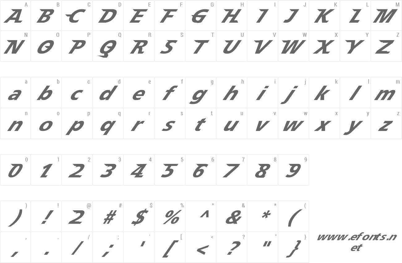 Font Speedy 12 preview